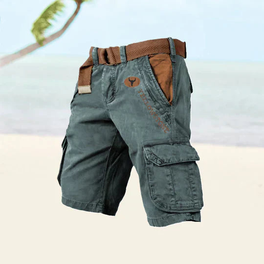 Men's Cargo Shorts Beige Cotton | Julian