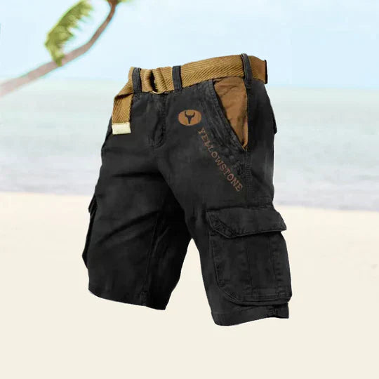 Men's Cargo Shorts Beige Cotton | Julian