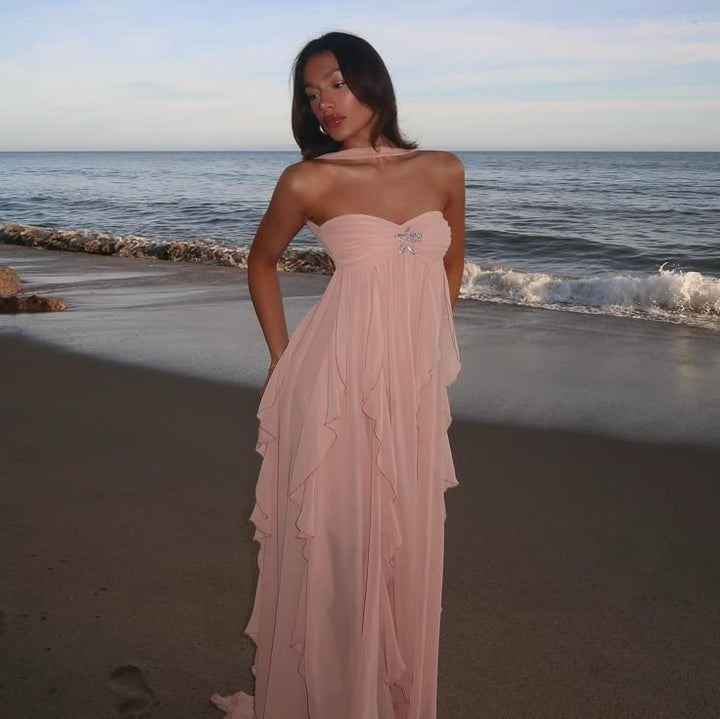 Abigail - Elegant Ruffle Strapless Maxi Dress