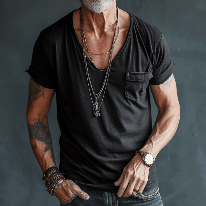 Men Rugged V-Neck T-Shirt | Jackson