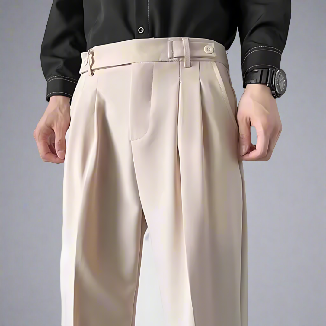 Men Classic Fit Pleated Pants | Salvetti