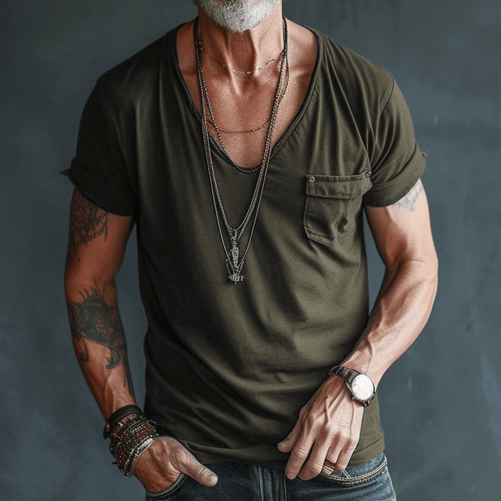 Men Rugged V-Neck T-Shirt | Jackson
