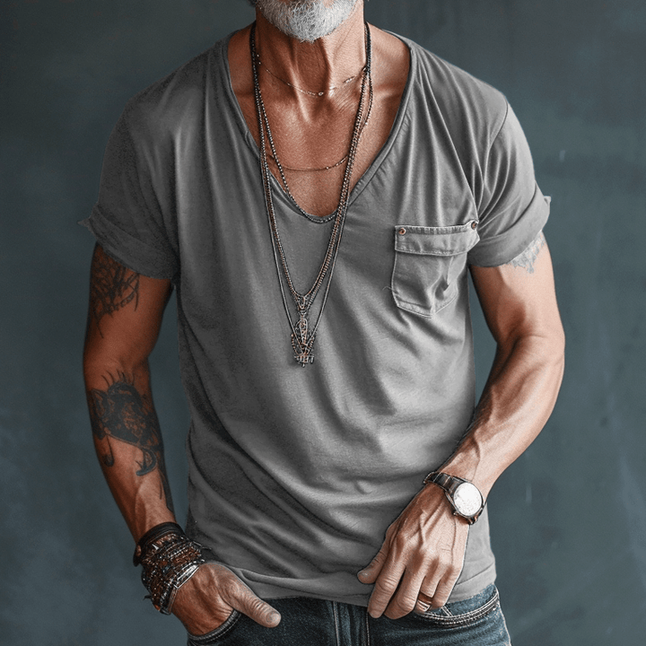 Men Rugged V-Neck T-Shirt | Jackson