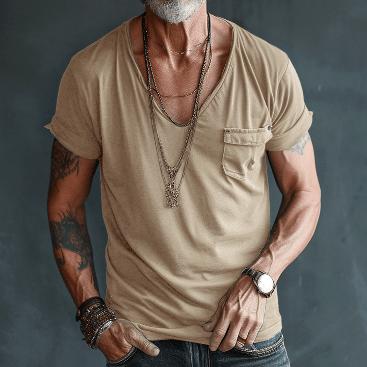 Men Rugged V-Neck T-Shirt | Jackson