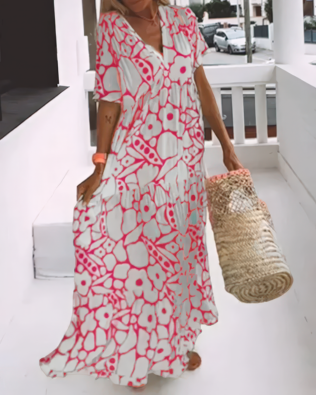 Anouk - Casual V-Neck Loose Beach Dress