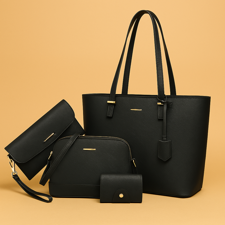 Ashby - Versatile 4-Piece Leather Handbag and Shoulder Bag Set