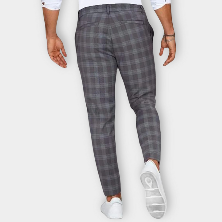 Men Windowpane Chino Pants | Andres