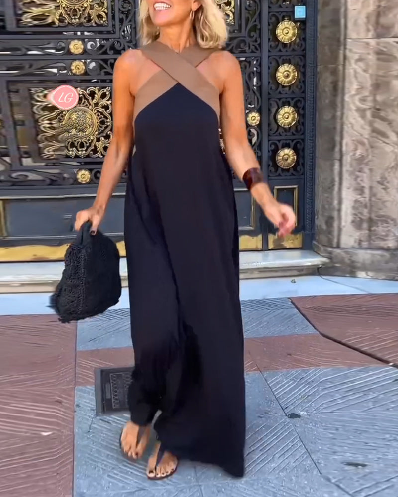 Aria - Classy Cross-Border Ankle-Length Dress