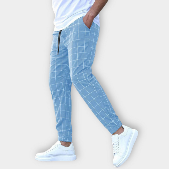 Men Checked Jogger Pants | Aljur
