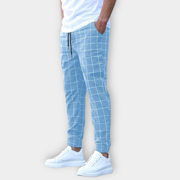 Men Checked Jogger Pants | Aljur