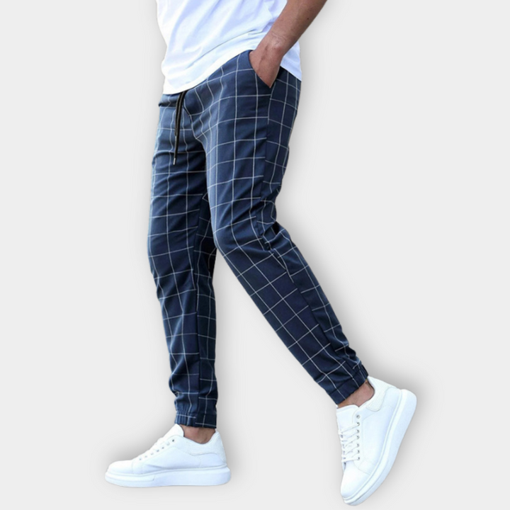 Men Checked Jogger Pants | Aljur