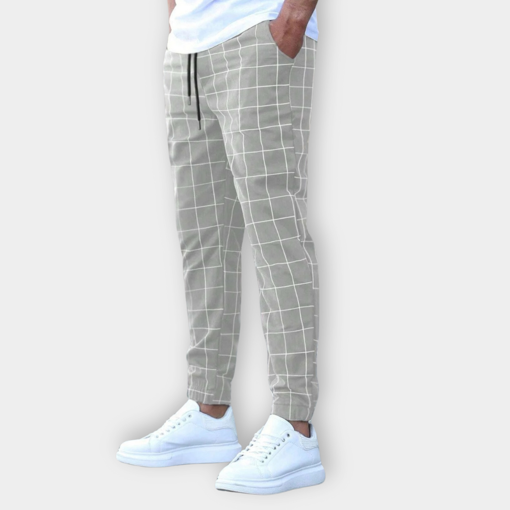 Men Checked Jogger Pants | Aljur