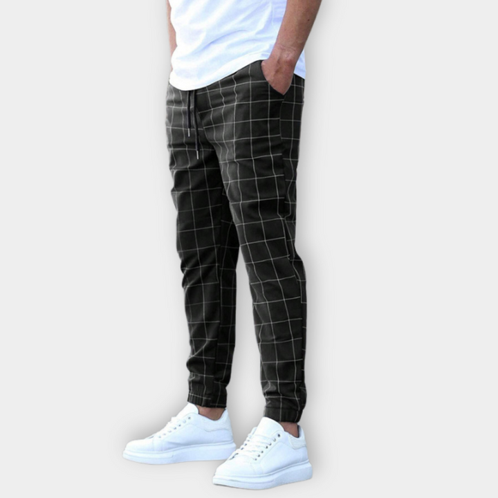 Men Checked Jogger Pants | Aljur