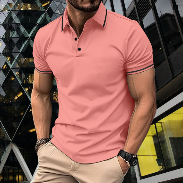 Men Classic Polo Shirt with Contrast Trim | Ethan