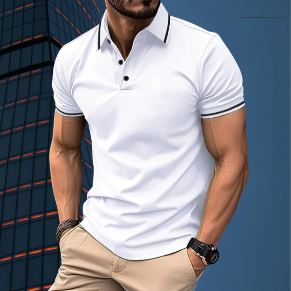 Men Classic Polo Shirt with Contrast Trim | Ethan
