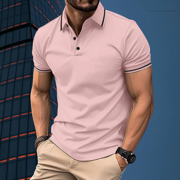 Men Classic Polo Shirt with Contrast Trim | Ethan