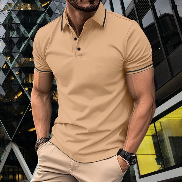 Men Classic Polo Shirt with Contrast Trim | Ethan