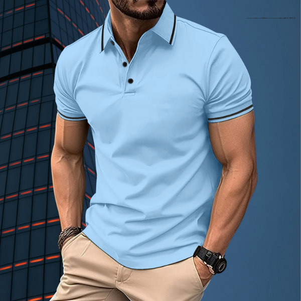 Men Classic Polo Shirt with Contrast Trim | Ethan