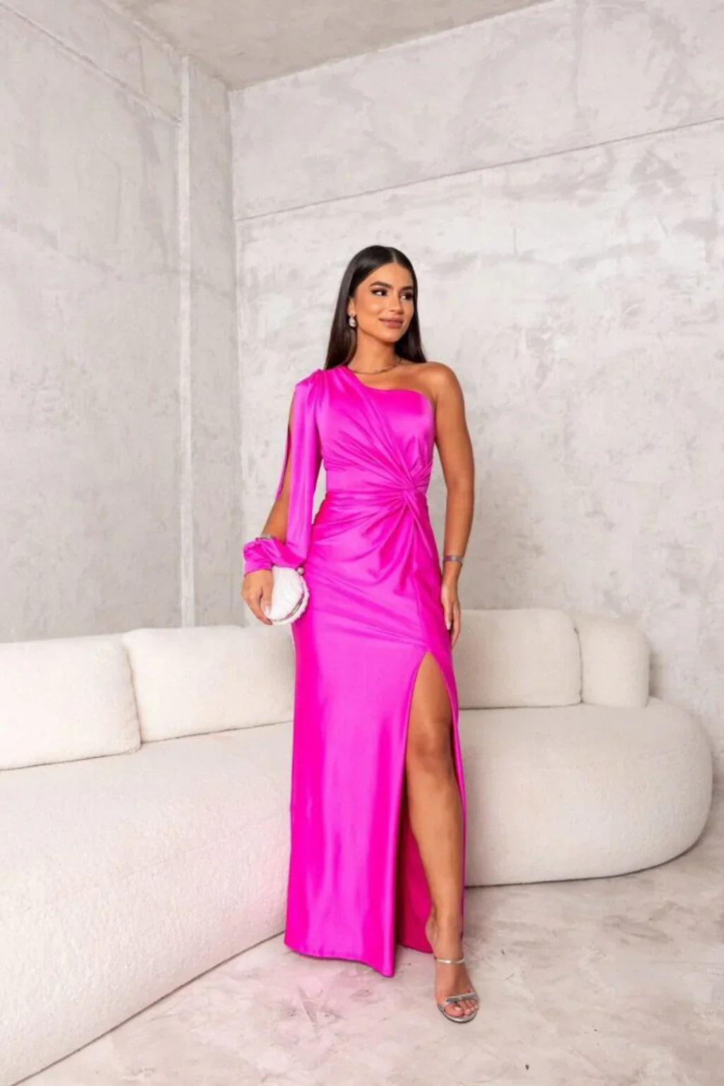 Bella - Chic Plaid Waist-Fitted Long With Side Slit