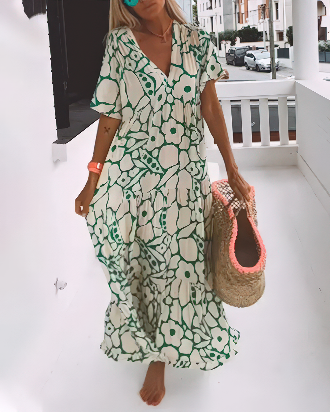 Anouk - Casual V-Neck Loose Beach Dress