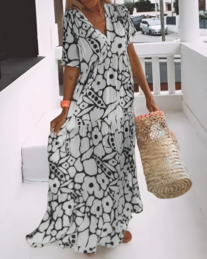Anouk - Casual V-Neck Loose Beach Dress