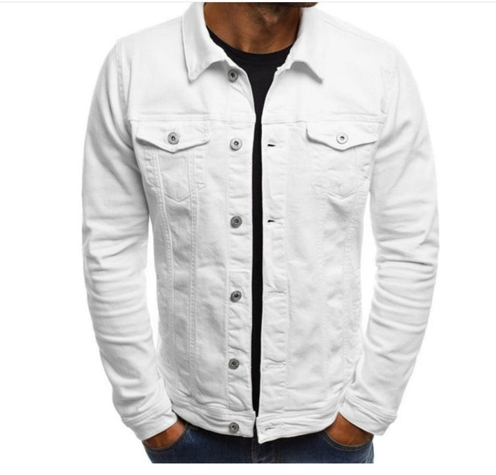 Men White Denim Jacket | Elias
