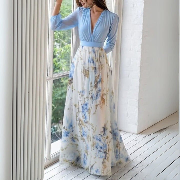 Anarose - High Waist Puff Sleeve Dress