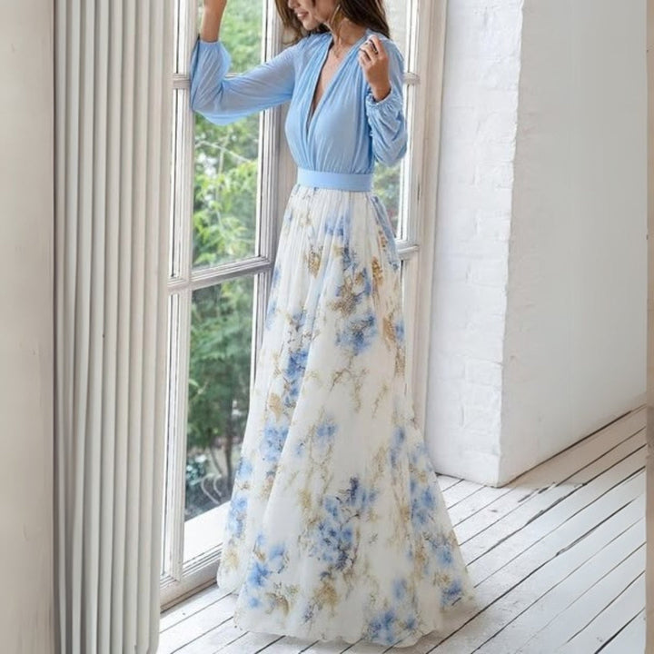 Anarose - High Waist Puff Sleeve Dress