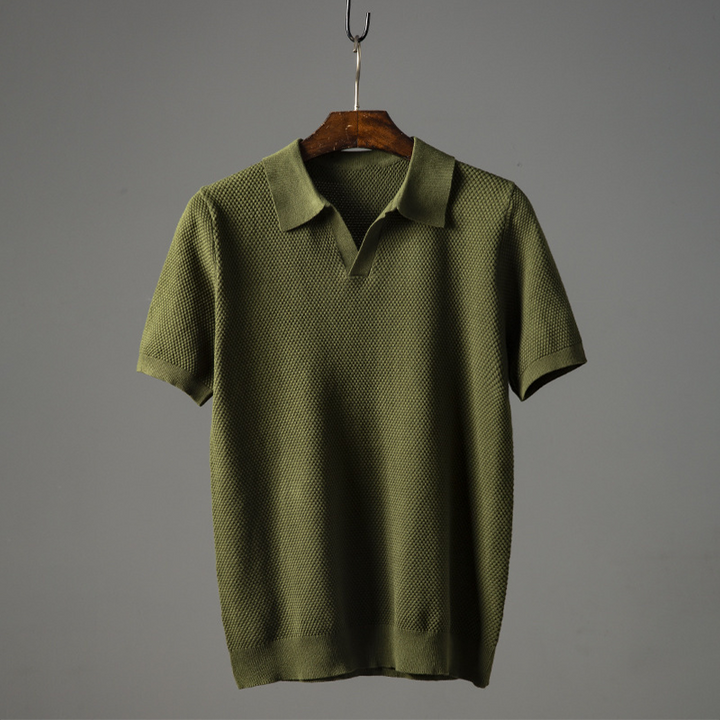 Men Textured Knit Polo Shirt | Jerry