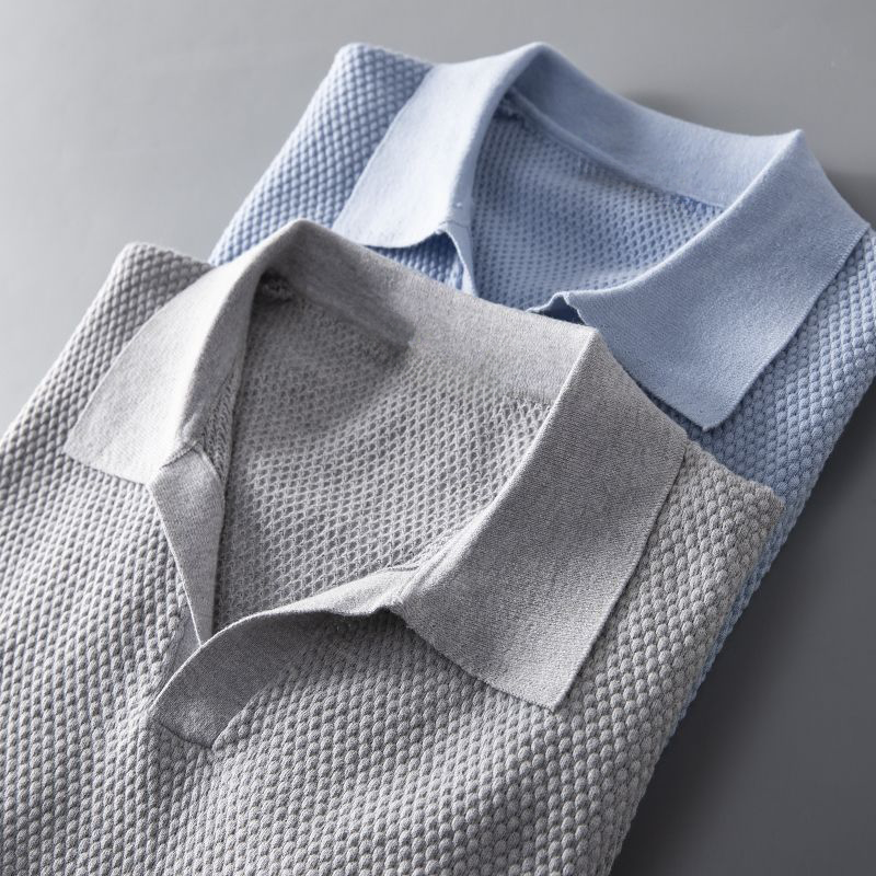 Men Textured Knit Polo Shirt | Jerry