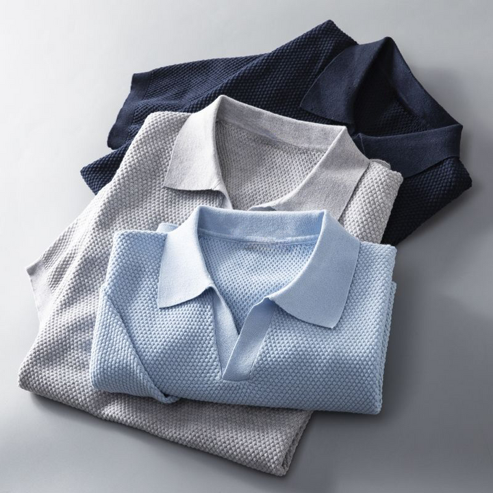 Men Textured Knit Polo Shirt | Jerry