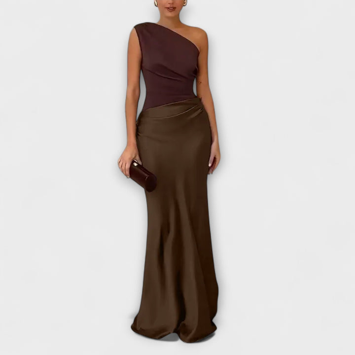 Aveline™ | One-Shoulder Pleated Maxi Dress