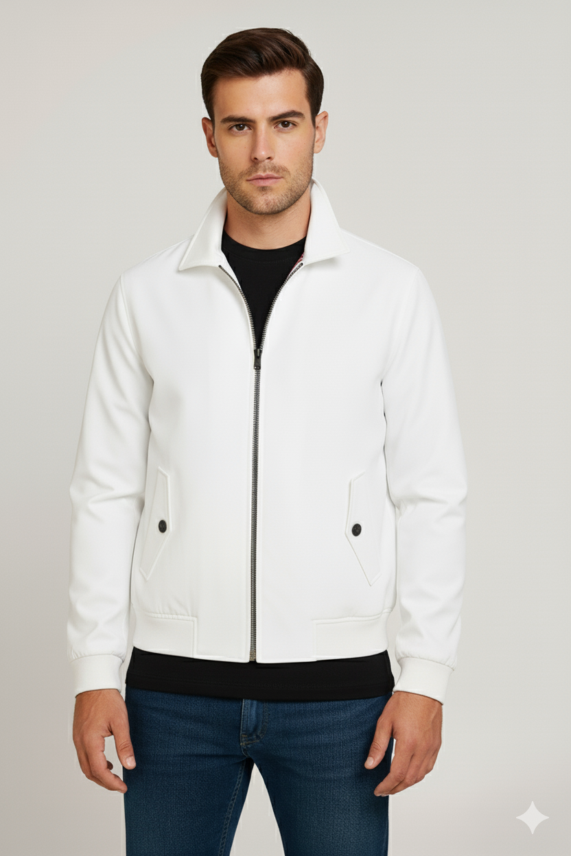 Men Classic Zip-Up Harrington Jacket | Tomlin