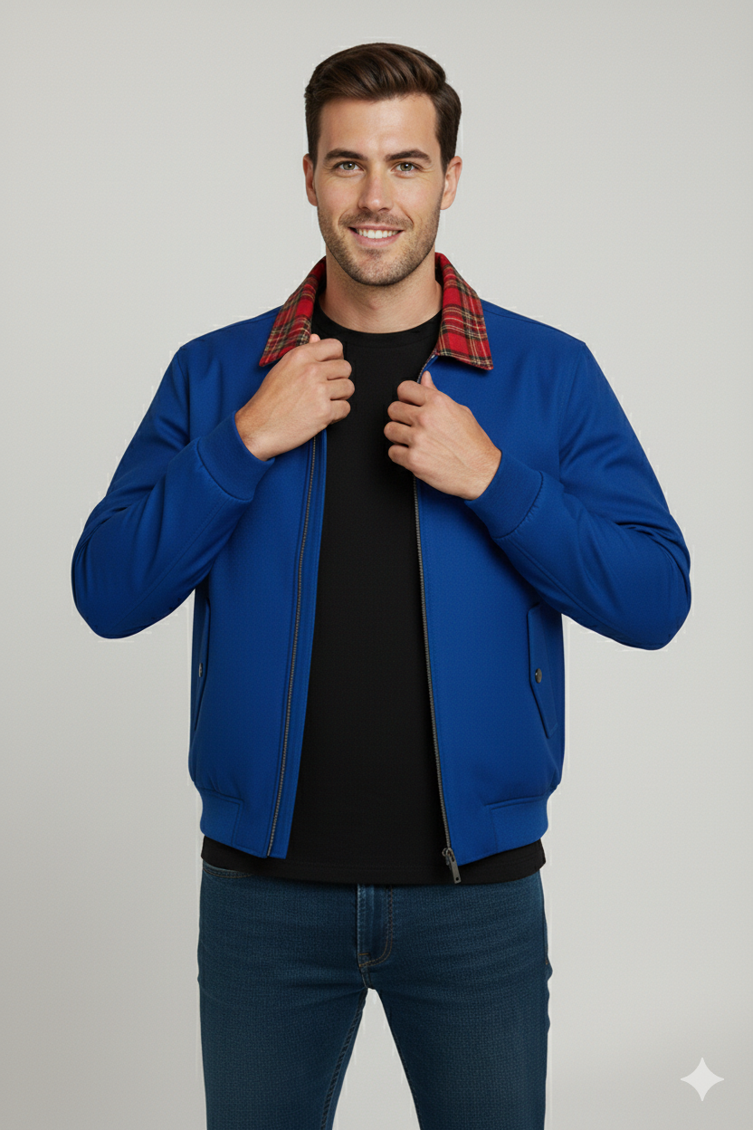 Men Classic Zip-Up Harrington Jacket | Tomlin