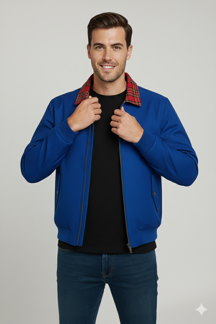 Men Classic Zip-Up Harrington Jacket | Tomlin