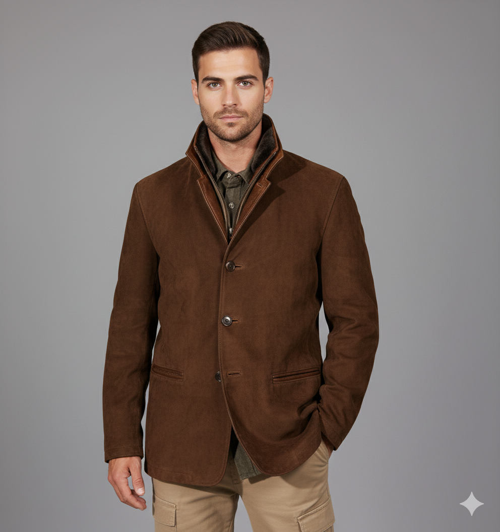 Men Vintage Suede Blazer | Nicholo