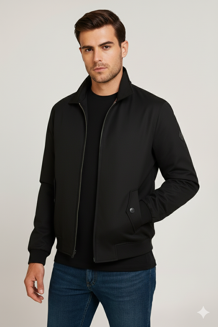 Men Classic Zip-Up Harrington Jacket | Tomlin