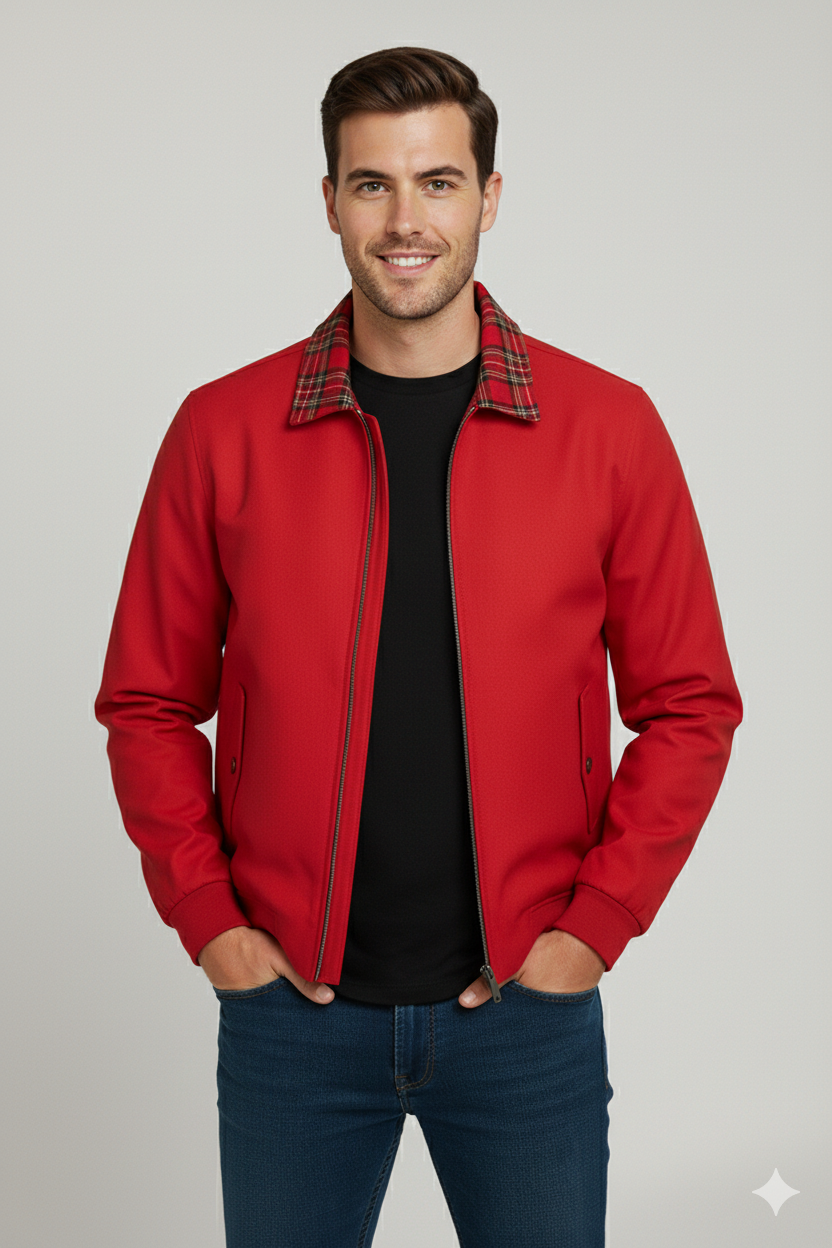 Men Classic Zip-Up Harrington Jacket | Tomlin