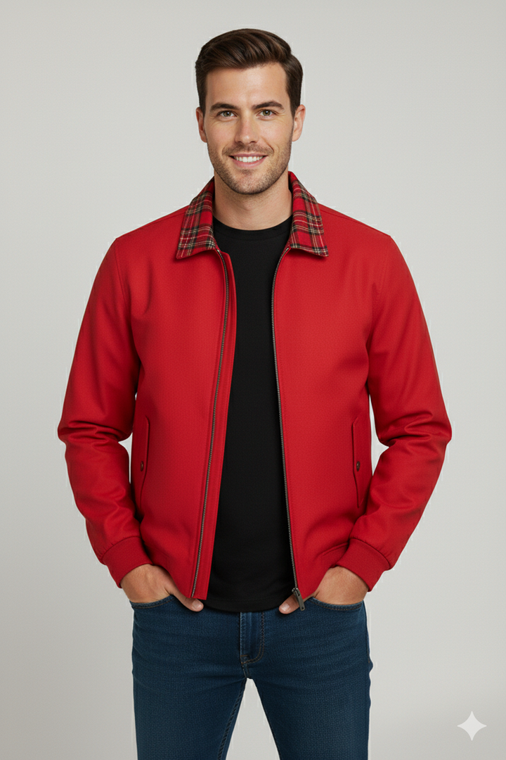 Men Classic Zip-Up Harrington Jacket | Tomlin