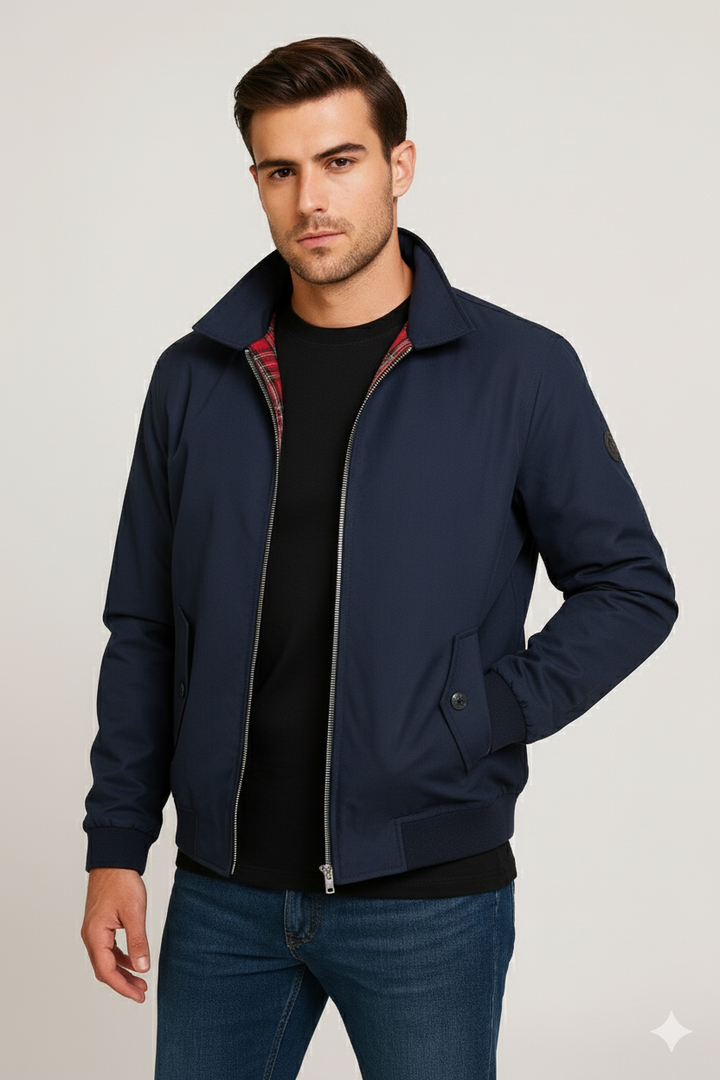 Men Classic Zip-Up Harrington Jacket | Tomlin