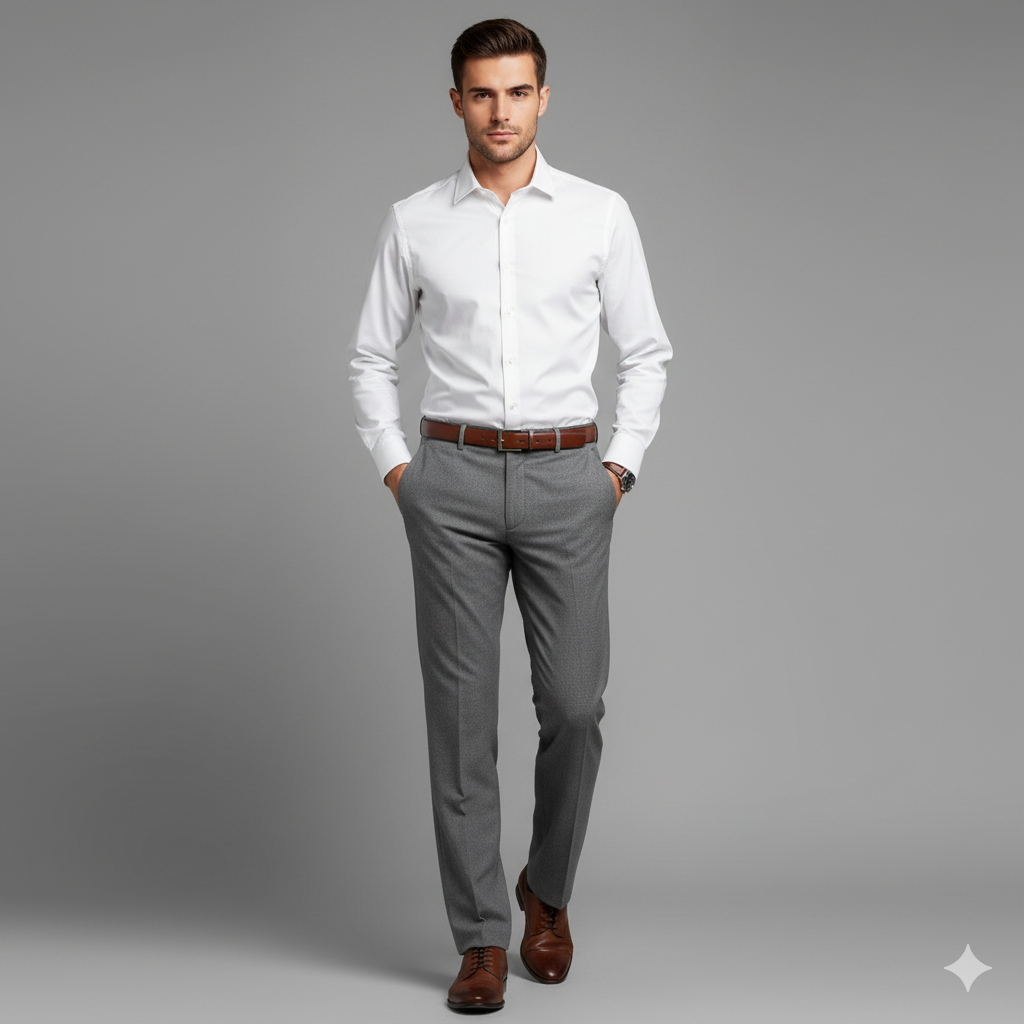 Men Classic Tailored Business Trousers | Finlo