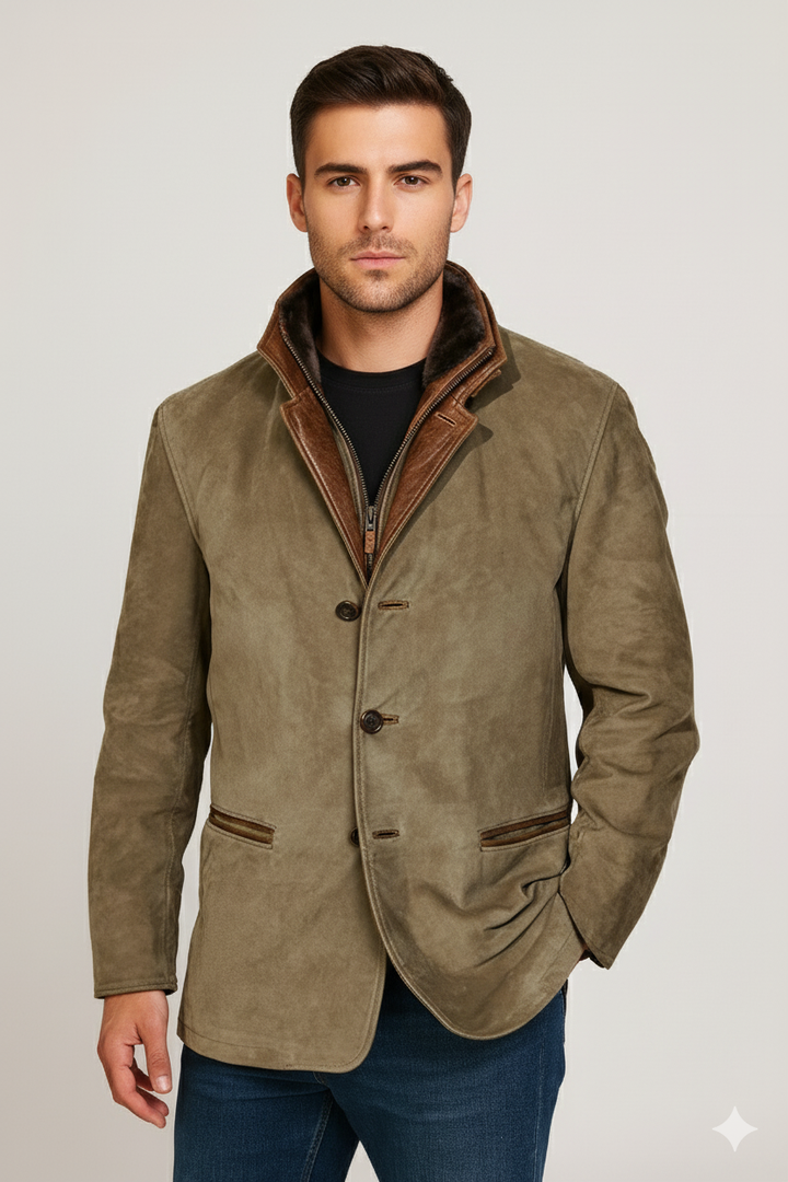 Men Vintage Suede Blazer | Nicholo