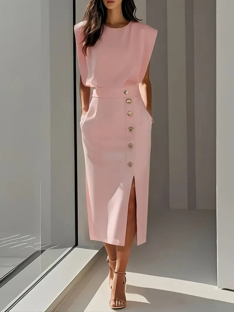 Dalia | Side Slit Midi Dress