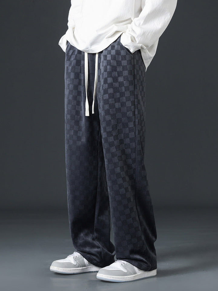 Men's Checkerboard Wide-Leg Pants | Alford