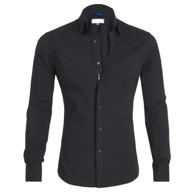 Men Zip Closure Slim Shirt | Sean