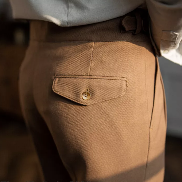 Men High Waist Pleated Trousers | Darren