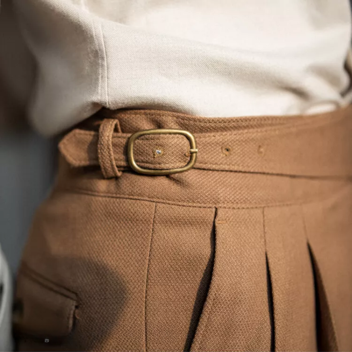 Men High Waist Pleated Trousers | Darren