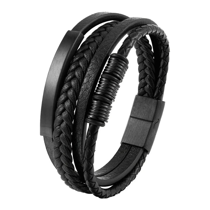 Men Magnetic Buckle Leather Bracelet | Davor