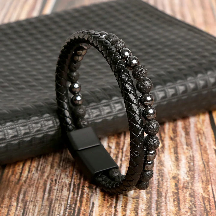 Men Multilayer Leather Bracelet | Riven