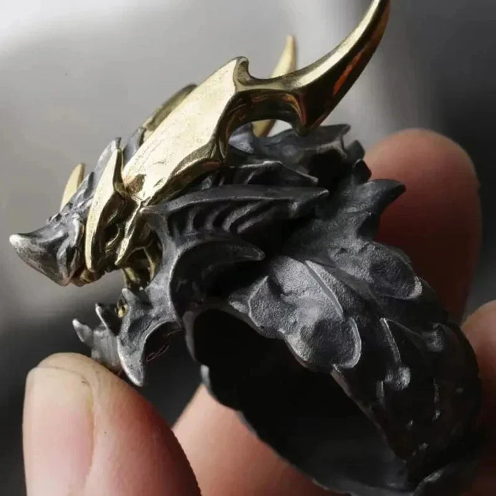 Men Leather Wolf Head Bracelet | Thorne